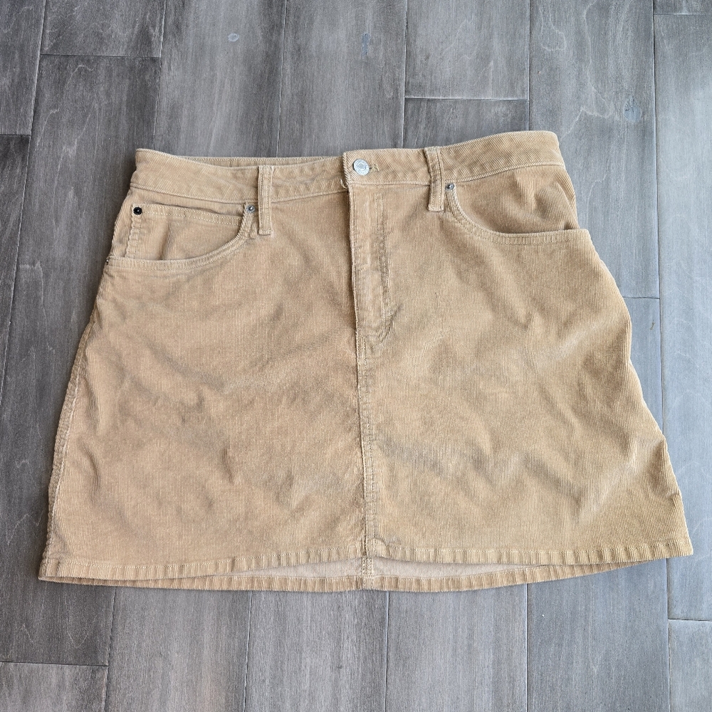 Calvin Klein Women's Beige Pull On Corduroy Casual Mini Skirt Size 33